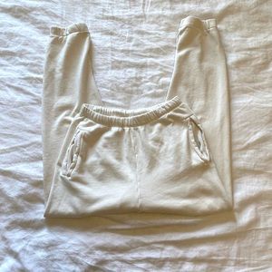 Joah Brown Empire Jogger in White French Terry